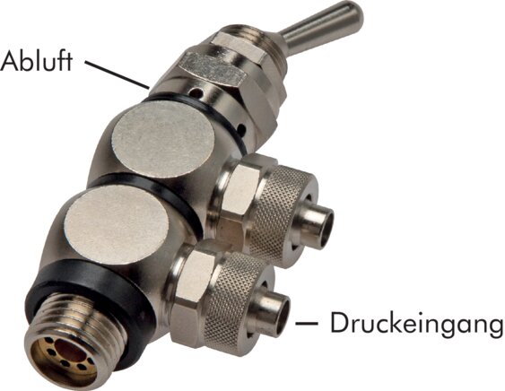Voorbeeldig Afbeelding: 4/2-weg tuimelaarventiel met slangschroefverbinding