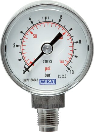 Voorbeeldig Afbeelding: Manometer verticaal, roestvrijstaal