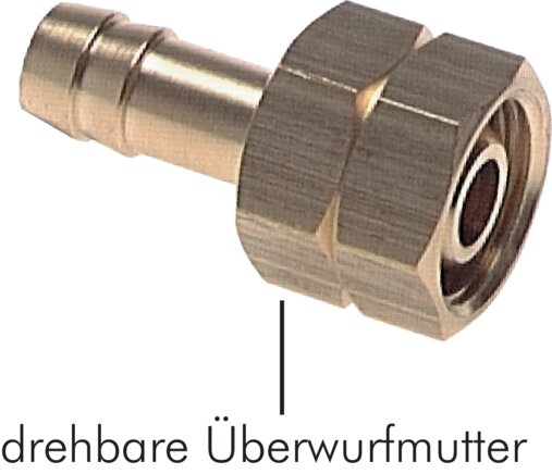 Voorbeeldig Afbeelding: Slangbuisje met wartelmoer (linker schroefdraad), 16 bar messing