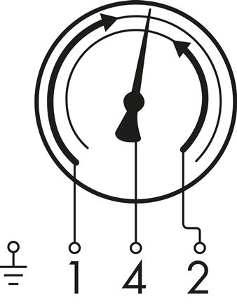 Schakelsymbool: Tweevoudig contact nr. 21: Het 1ste contact opent, het 2de contact sluit wanneer de betreffende streefwaarde wordt overschreden