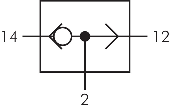 Schakelsymbool: OF-ventiel