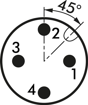 Schakelsymbool: M 12-stekker (A-gecodeerd, 4-polig)