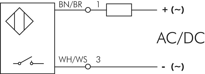 Schakelsymbool: 2-geleider Reed-Sensor